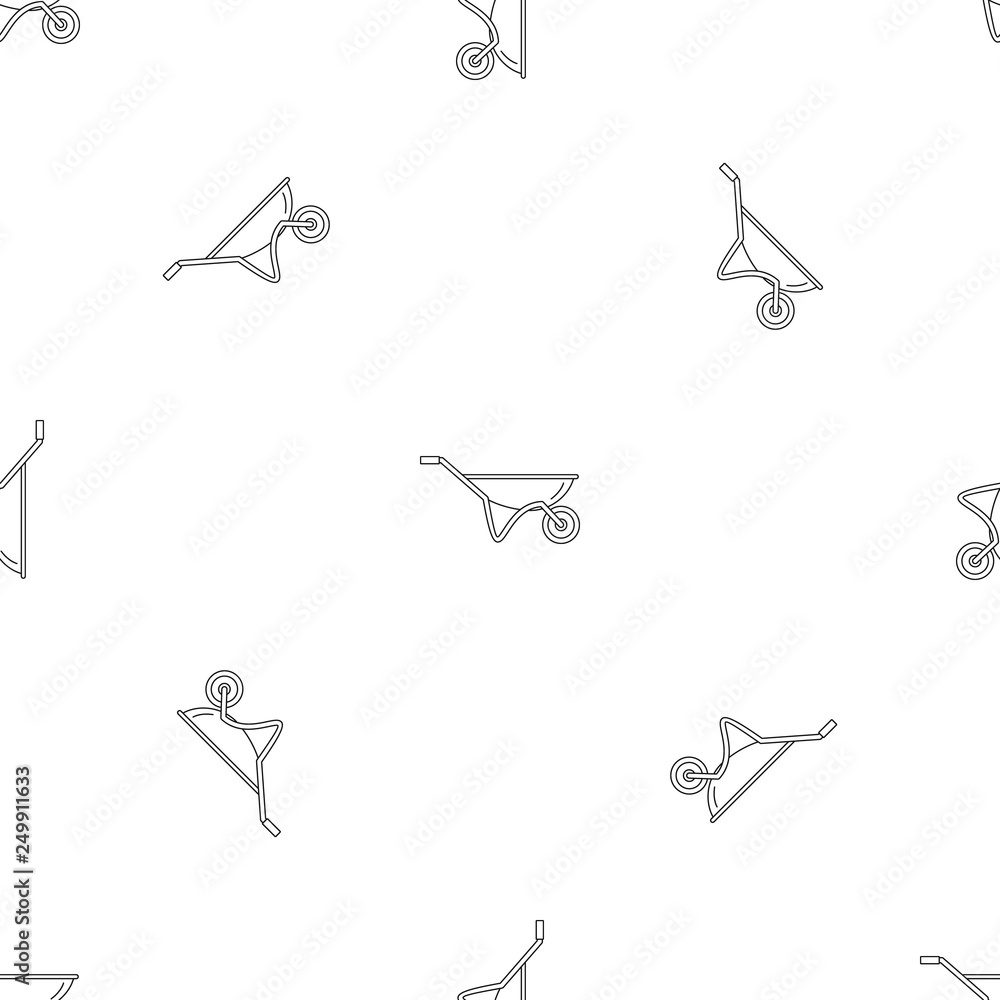 Poster house wheelbarrow pattern seamless vector repeat geometric for any web design