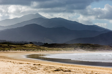 lonely Beach at Waikawau Bay, Coromandel, New Zealand, Highest Hill in the Background