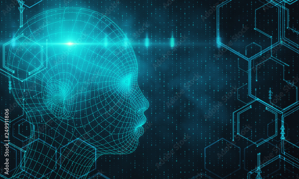 Poster artificial intelligence backdrop