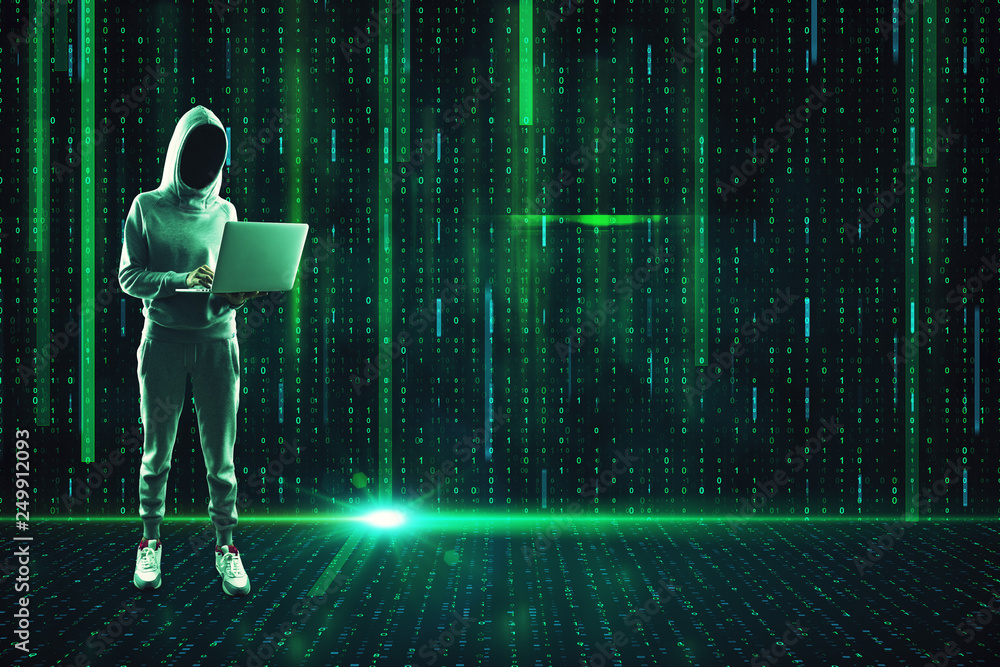 Poster Hacking and attack concept