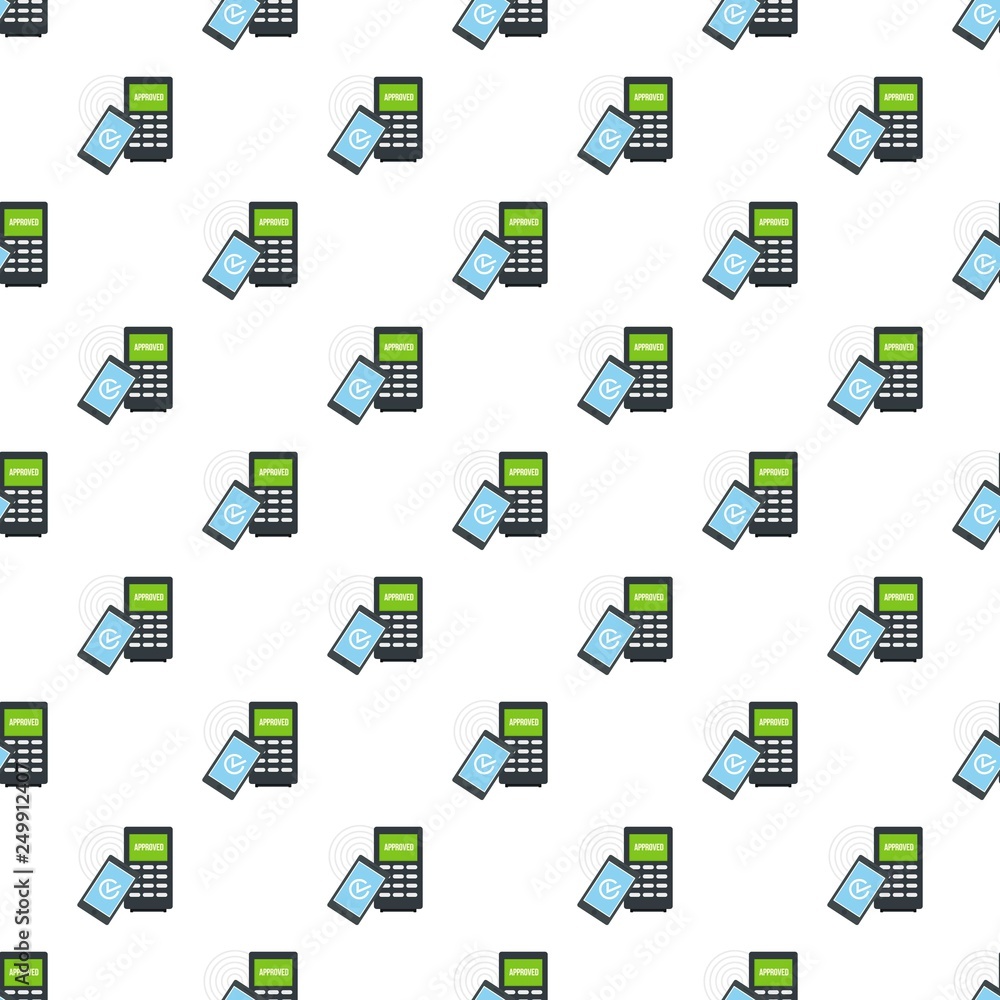 Poster smartphone payment nfc device pattern seamless vector repeat for any web design