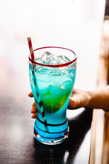 fruit mocktail in the bar, non-alcoholic party