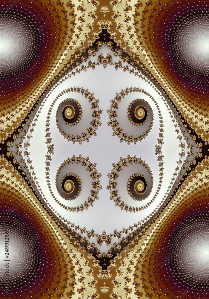 Poster artistic computer generated abstract multicolored curvy fractals artwork background
