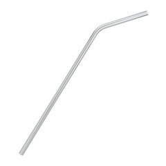 Metal straw to use instead of plastic one - obrazy, fototapety, plakaty