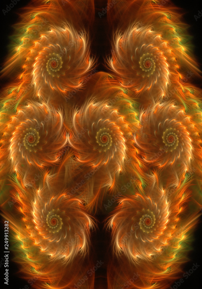 Poster abstract artistic colorful computer generated pure smooth curvy fractal background