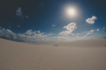 Sun strikes in the desert