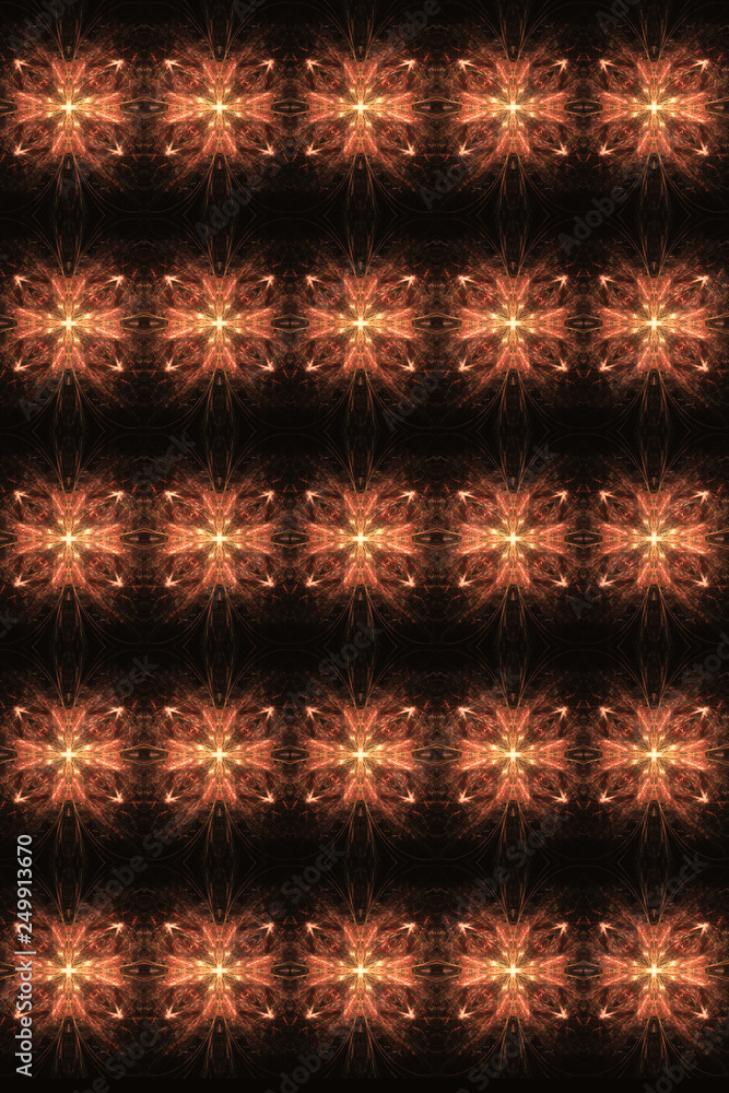 Poster artistic computer generated beautiful unique bright fractal patterns