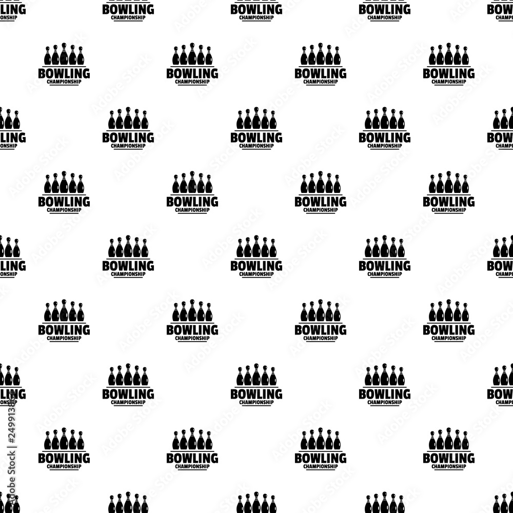 Poster bowling championship pattern seamless vector repeat geometric for any web design
