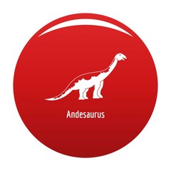 Andesaurus icon. Simple illustration of andesaurus vector icon for any design red