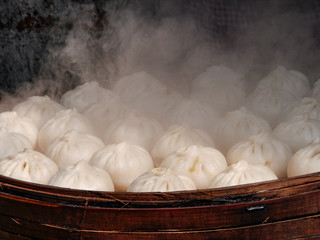 Xian China Dumplings being made on the street.