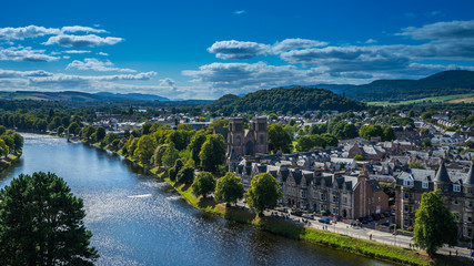City view of Inverness with River Ness made from Inverness Castle