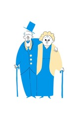 Senior couple illustration