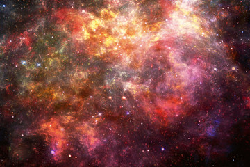 Fototapeta na wymiar Abstract Unique Artistic Multicolored Smooth Nebula Galaxy Artwork Filled With Bright Stars