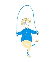 Old lady jumping rope 