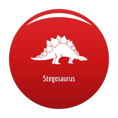 Stegosaurus icon. Simple illustration of stegosaurus vector icon for any design red