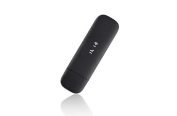 Portable usb modem on a white background. 4g modem isolated on white background.