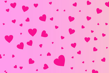 Pink hearts, vector illustration.