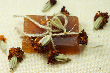 handmade soap with flowers