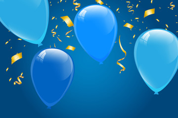 blue balloons, vector illustration.