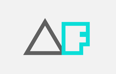 blue grey alphabet letter af a f combination for logo icon design