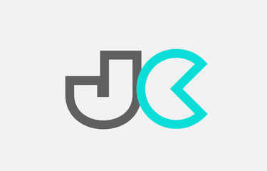 blue grey alphabet letter jc j c combination for logo icon design