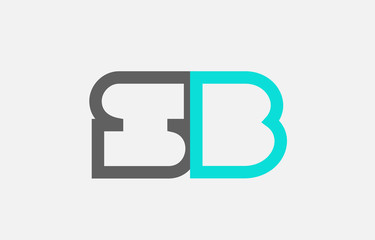 Fototapeta premium blue grey alphabet letter sb s b combination for logo icon design