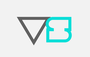 blue grey alphabet letter vs v s combination for logo icon design