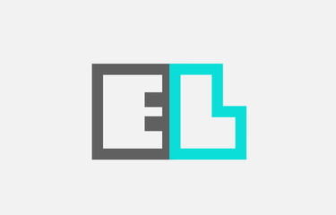blue grey alphabet letter el e l combination for logo icon design - obrazy, fototapety, plakaty