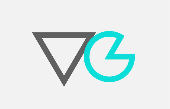 blue grey alphabet letter vg v g combination for logo icon design
