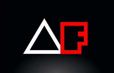 red white alphabet letter af a f combination for logo icon design
