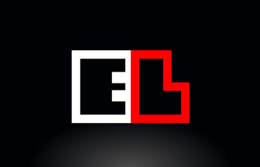 Obraz premium red white alphabet letter el e l combination for logo icon design