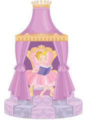 Cute Princess reading book