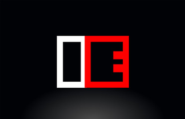 Obraz premium red white alphabet letter ie i e combination for logo icon design