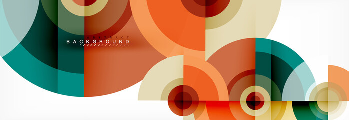 Round circles and triangles abstract background