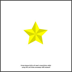 Star vector icon of yellow color on white isolated background.