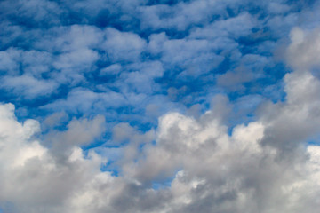 Fototapeta na wymiar white gray clouds on clear blue sky