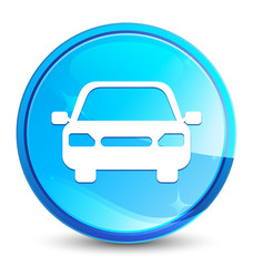 Car icon splash natural blue round button