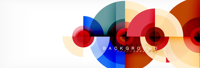 Obraz premium Minimalni geometryczni okręgi i trójboka abstrakcjonistyczny tło, techno nowożytny projekt, plakatowy szablon