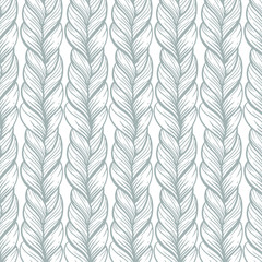 Braided Hair vector pattern isolated on white