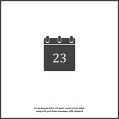 Vector calendar icon  on white isolated background.