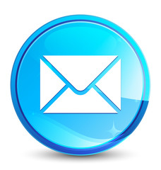 Fototapeta na wymiar Email icon splash natural blue round button