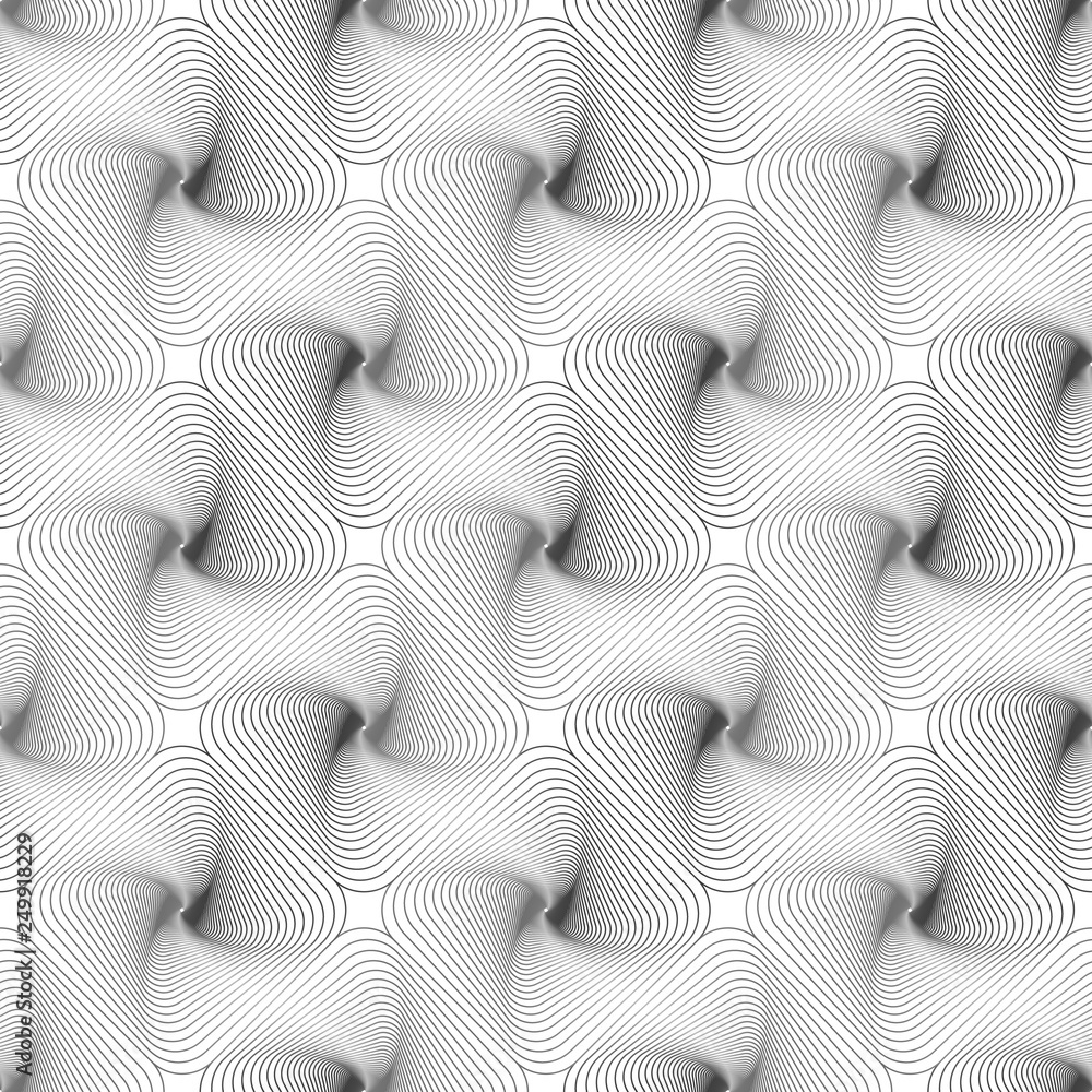 Poster abstract seamless pattern of rotating hexagons. geometric texture for your design.