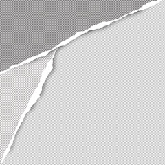 Torn squared dark grey paper in corners are on background with space for text. Vector illustration