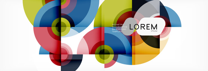 Fototapeta premium Circle geometric composition abstract background design, cover, template, brochure, flyer.