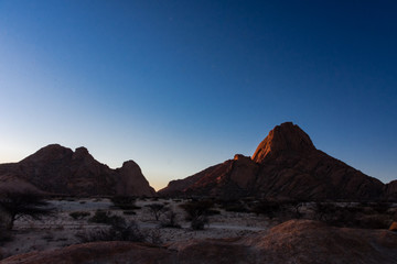 Spitzkoppe, Namibia beim Sonnenuntergang