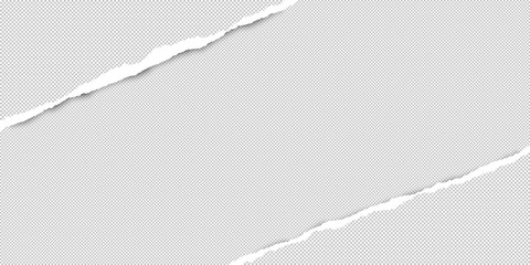 Torn squared white paper in corners are on background with space for text. Vector illustration
