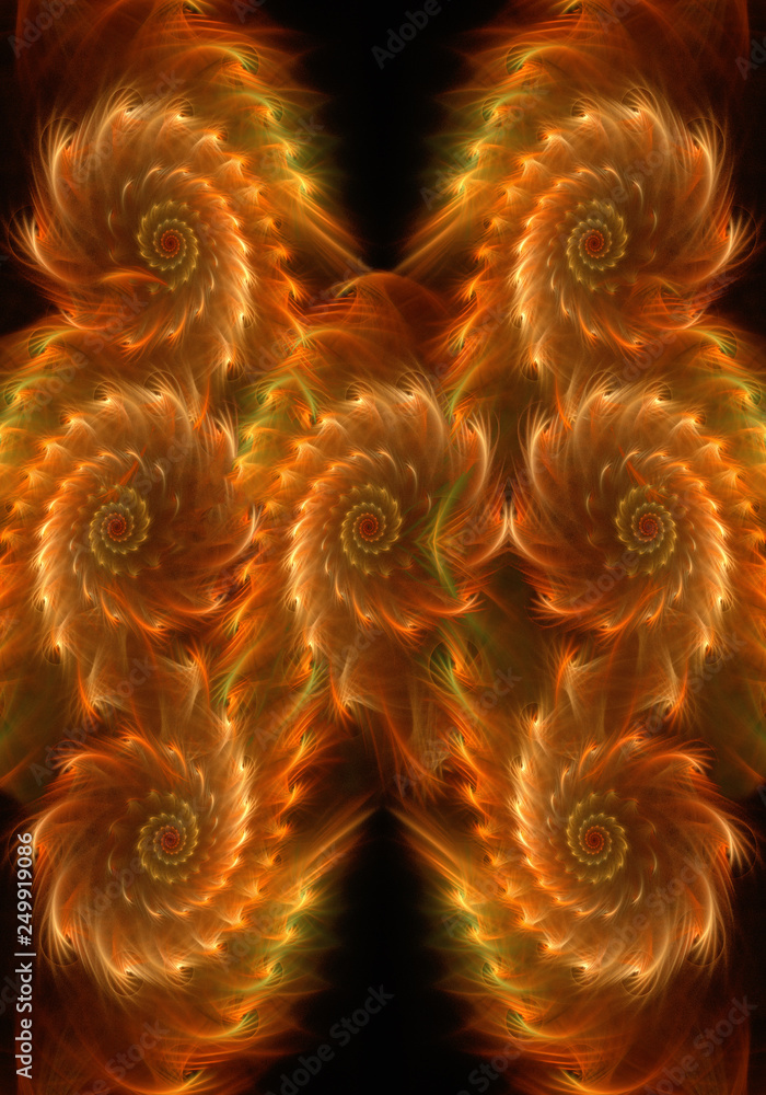 Poster abstract colorful computer generated pure smooth curvy fractal background