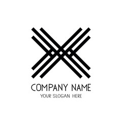 Cross lines vector logo. Symbol for business company.