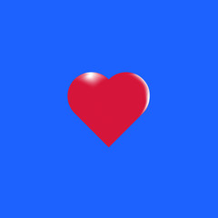 Heart at the blue background