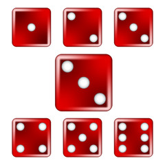 Red Six-Sided Dice Vector Illustration Icon Symbol Graphic